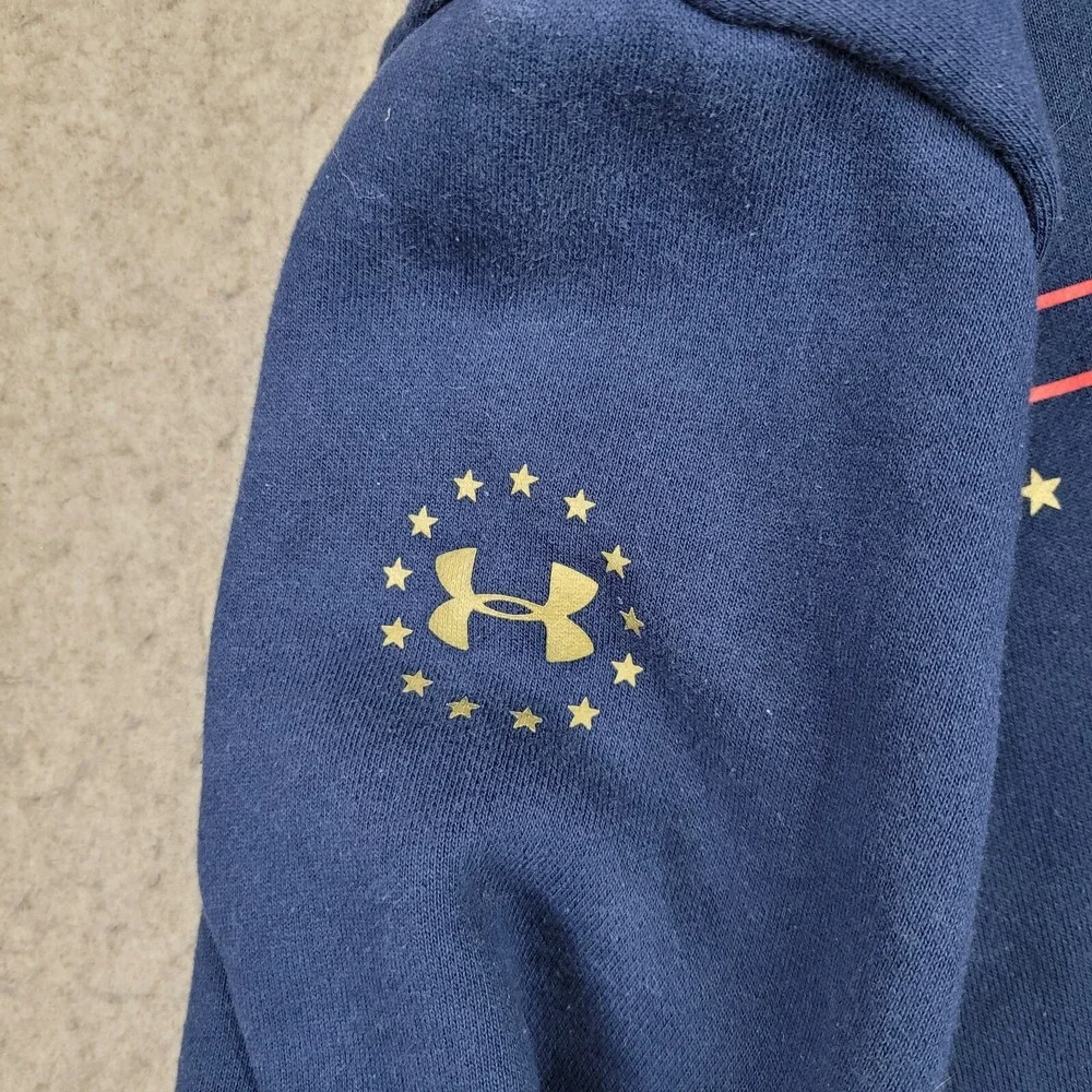 Under Armour Project Rock Sweater Womens XL Blue‎ Pullover Crew Neck Freedom